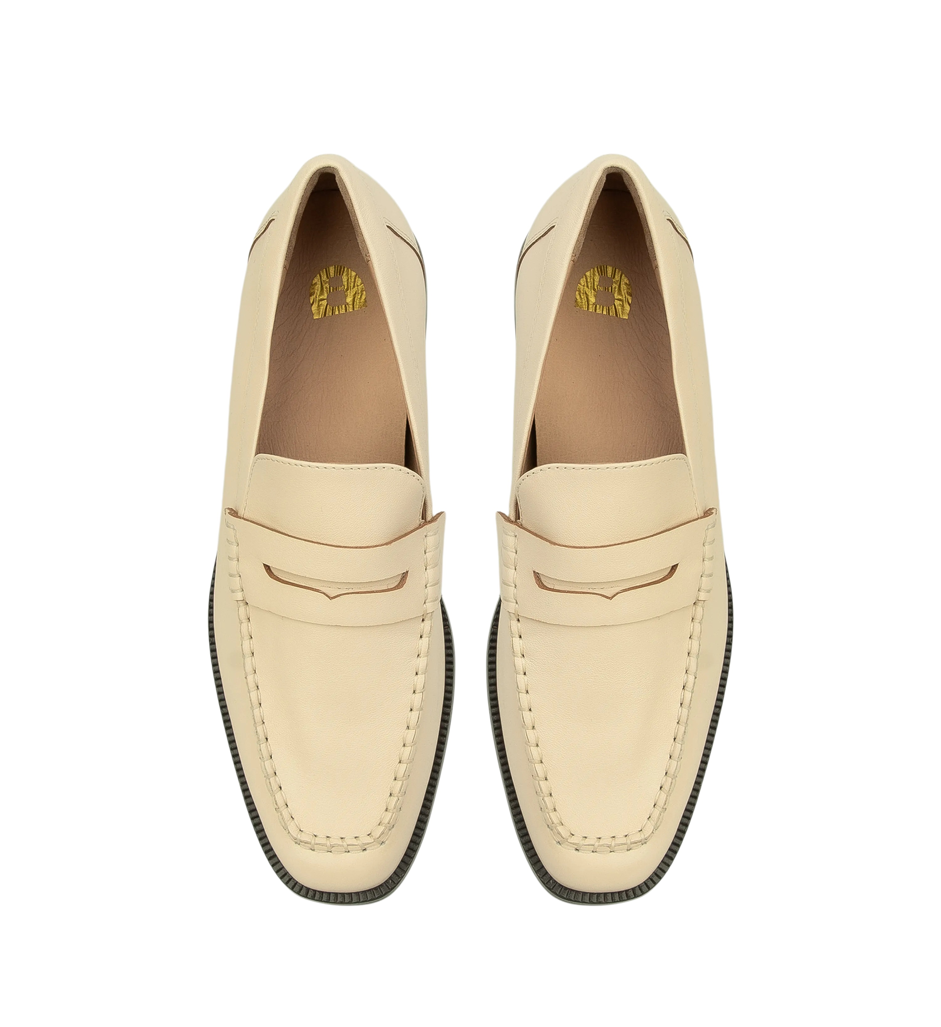 Maleo Oatmilk Leather Loafers
