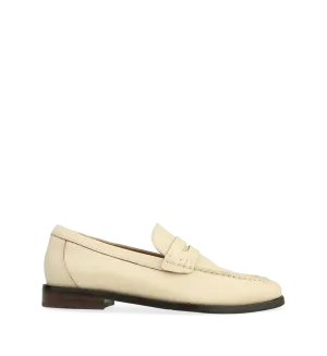Maleo Oatmilk Leather Loafers