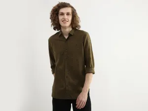 Men Printed Spread Collar Shirt