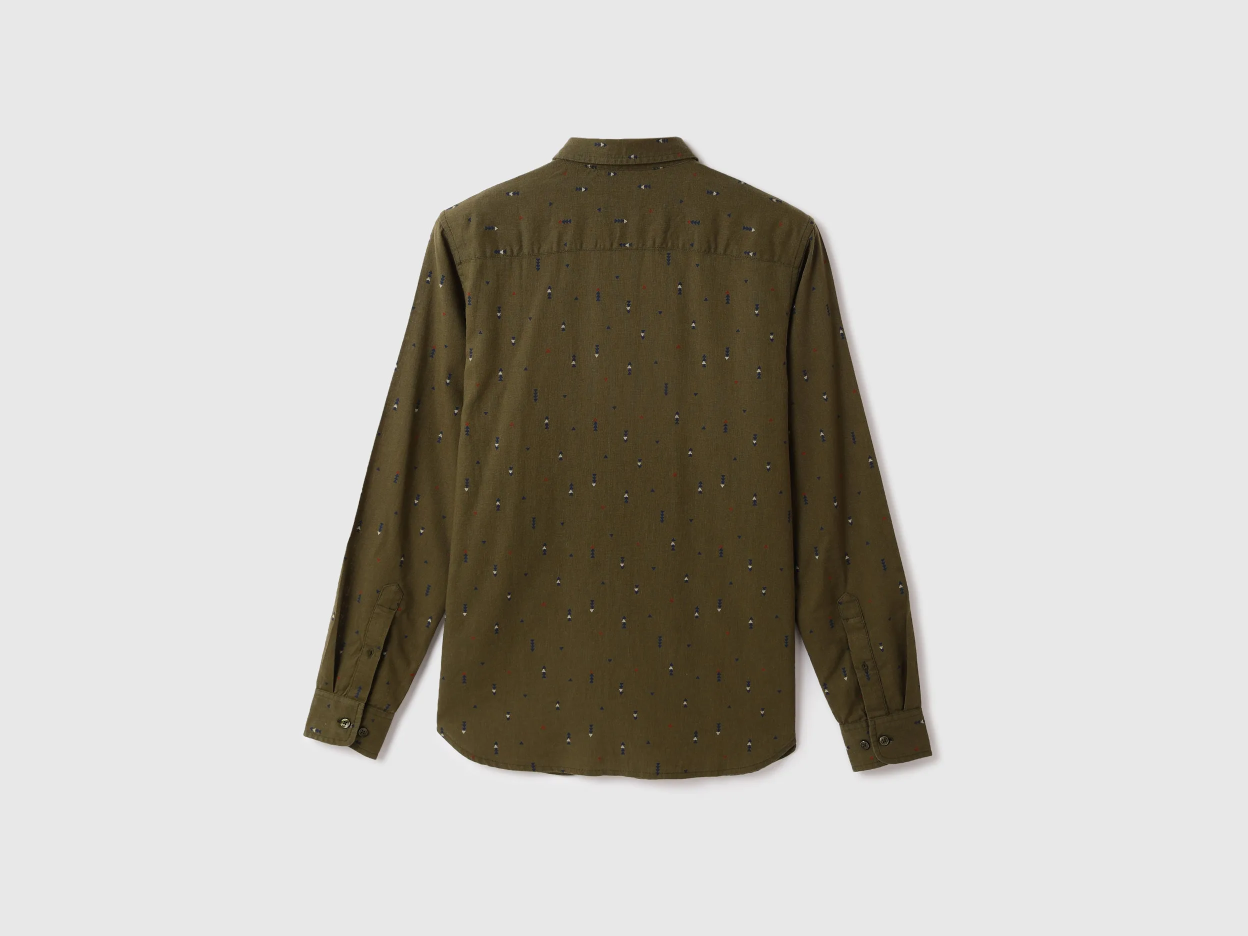 Men Printed Spread Collar Shirt