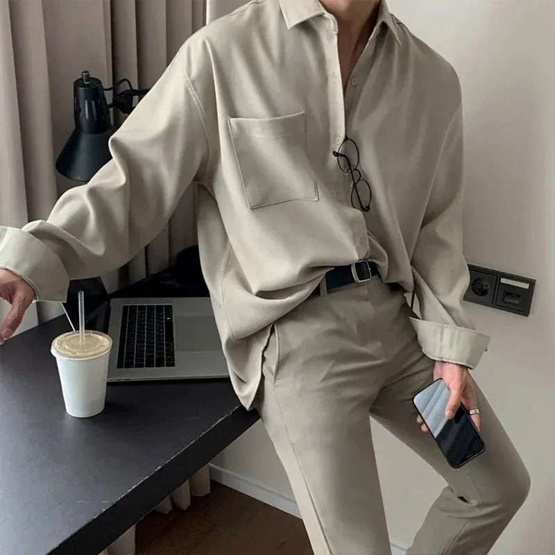 Men's Loose-Fit Lapel Shirt