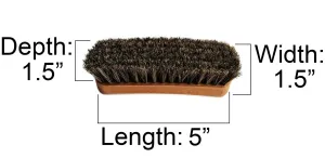 Mongolian Horsehair Shine Brush with Mahogany Wood Handle
