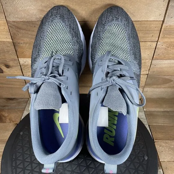 Nike Odyssey React 2 Flyknit Gray Men Size 8.5 Running Shoes Sneakers AH1015-401