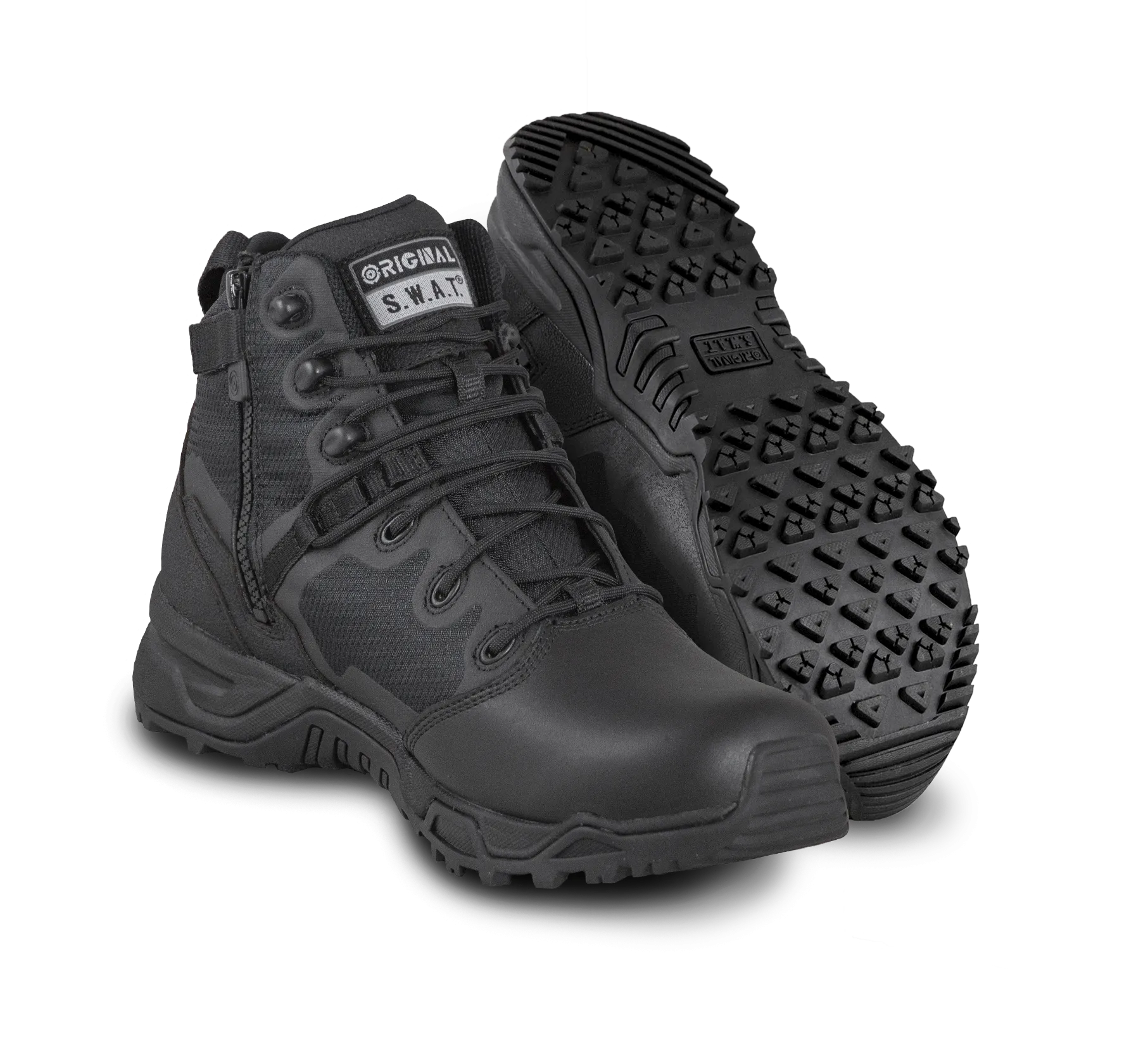 Original SWAT Alpha Fury 6" Side Zip Tactical Men's Boot with Polishable Toe - Black