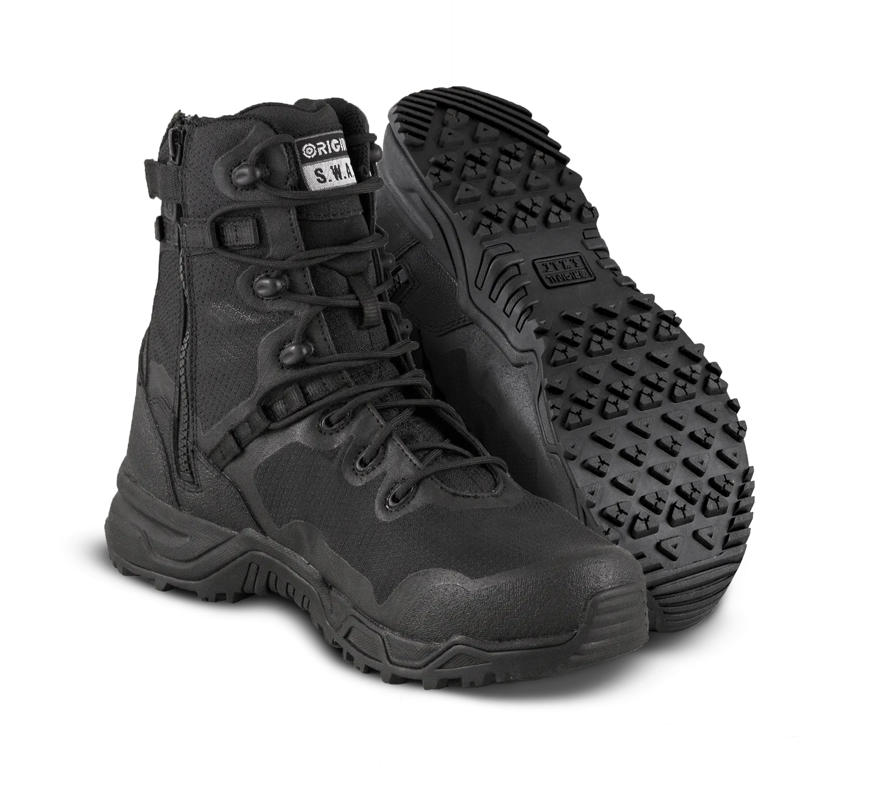 Original SWAT Alpha Fury 8" Side Zip Safety Tactical Men's Boot - Black
