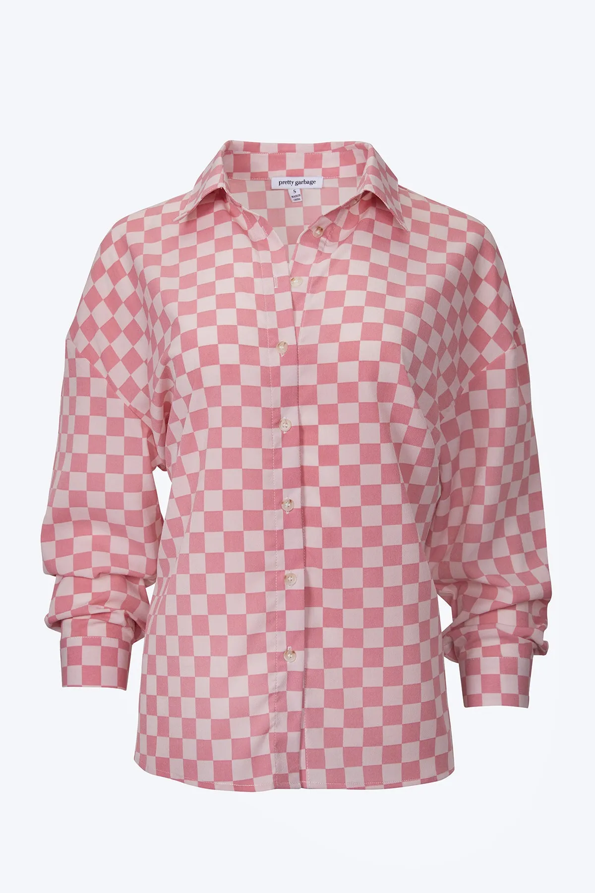 OVERSIZED CHECKERED-PRINT WOVEN SHIRT