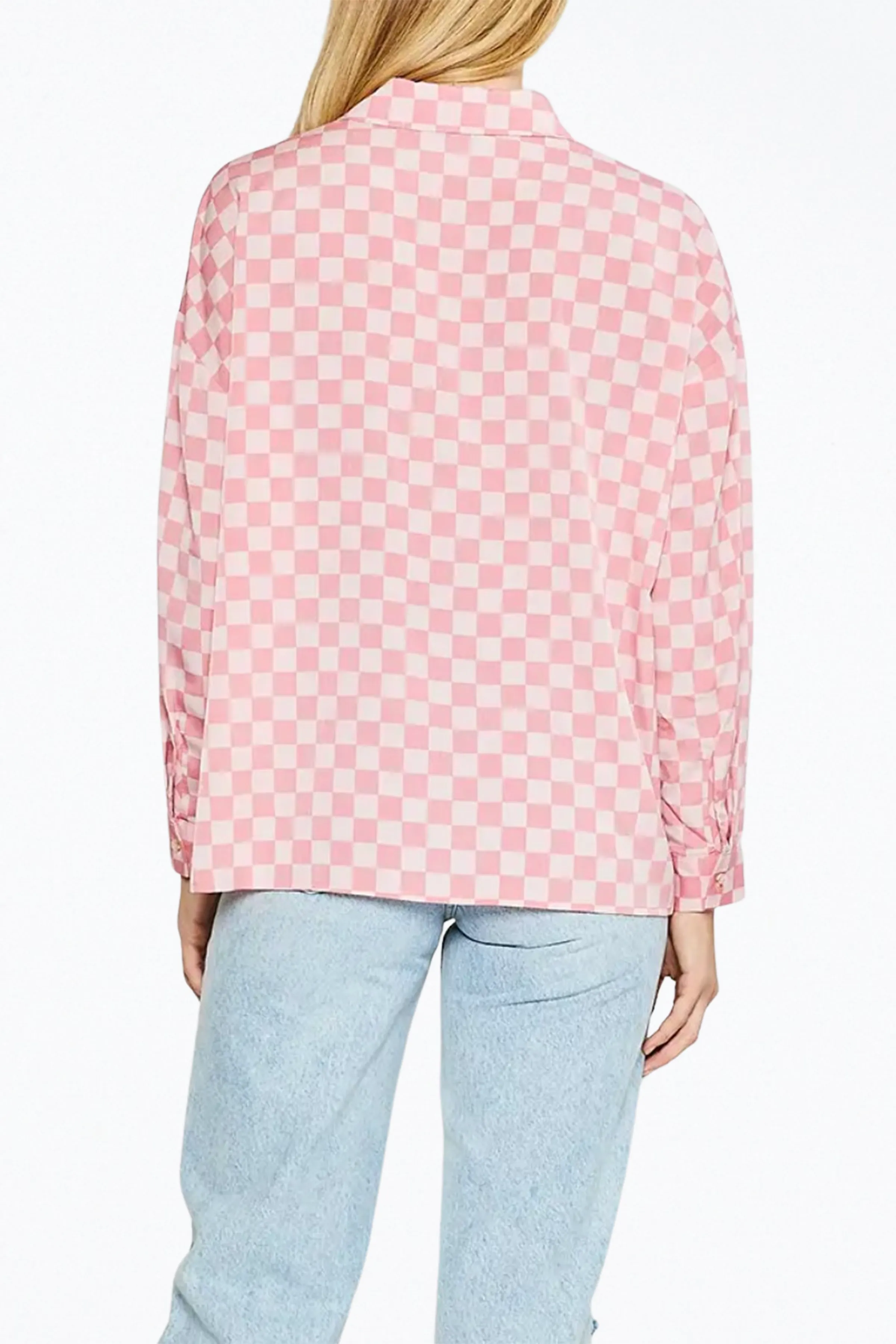 OVERSIZED CHECKERED-PRINT WOVEN SHIRT