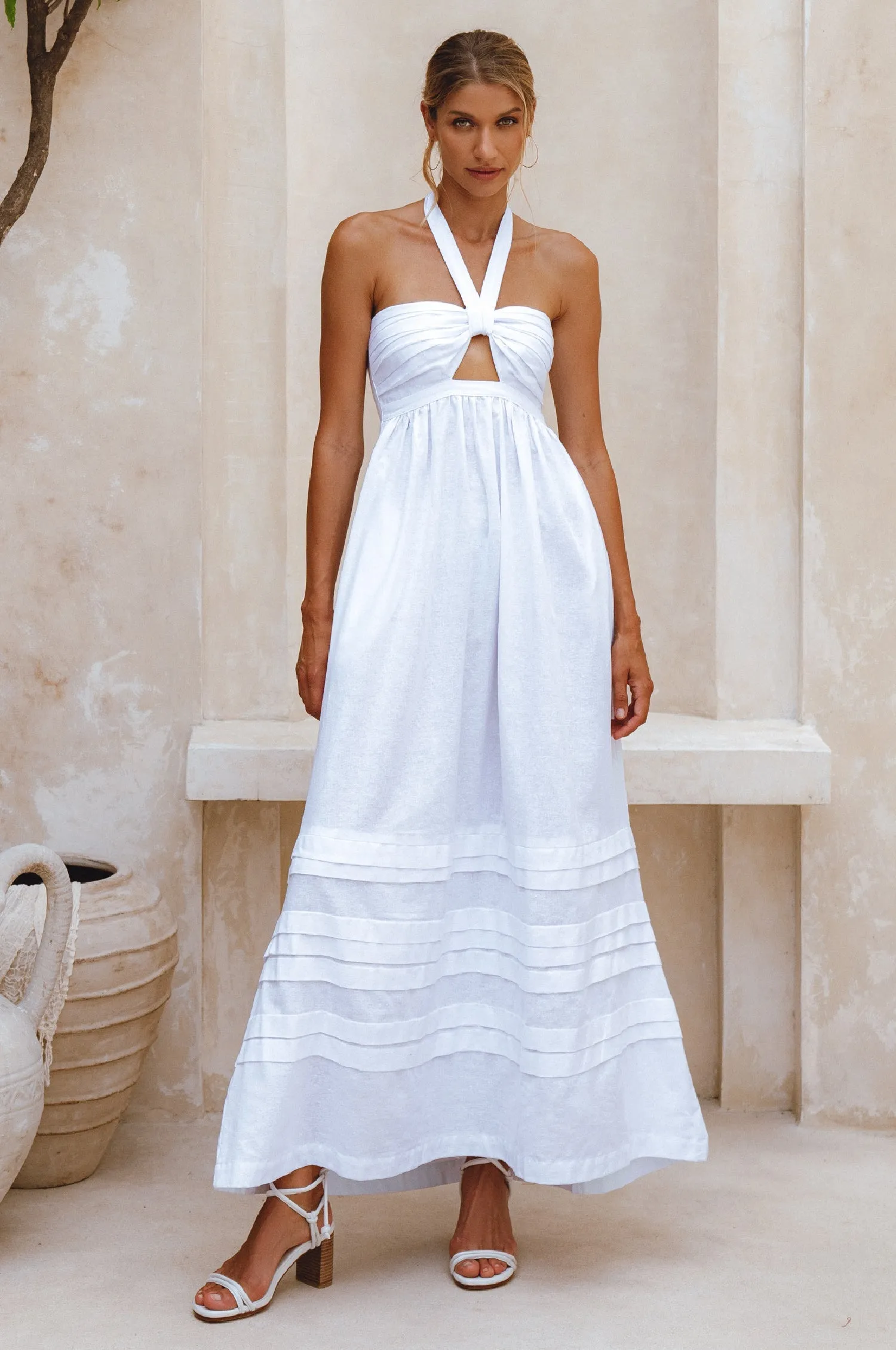 Penelope Linen Maxi Dress – Romantic Organic Elegance