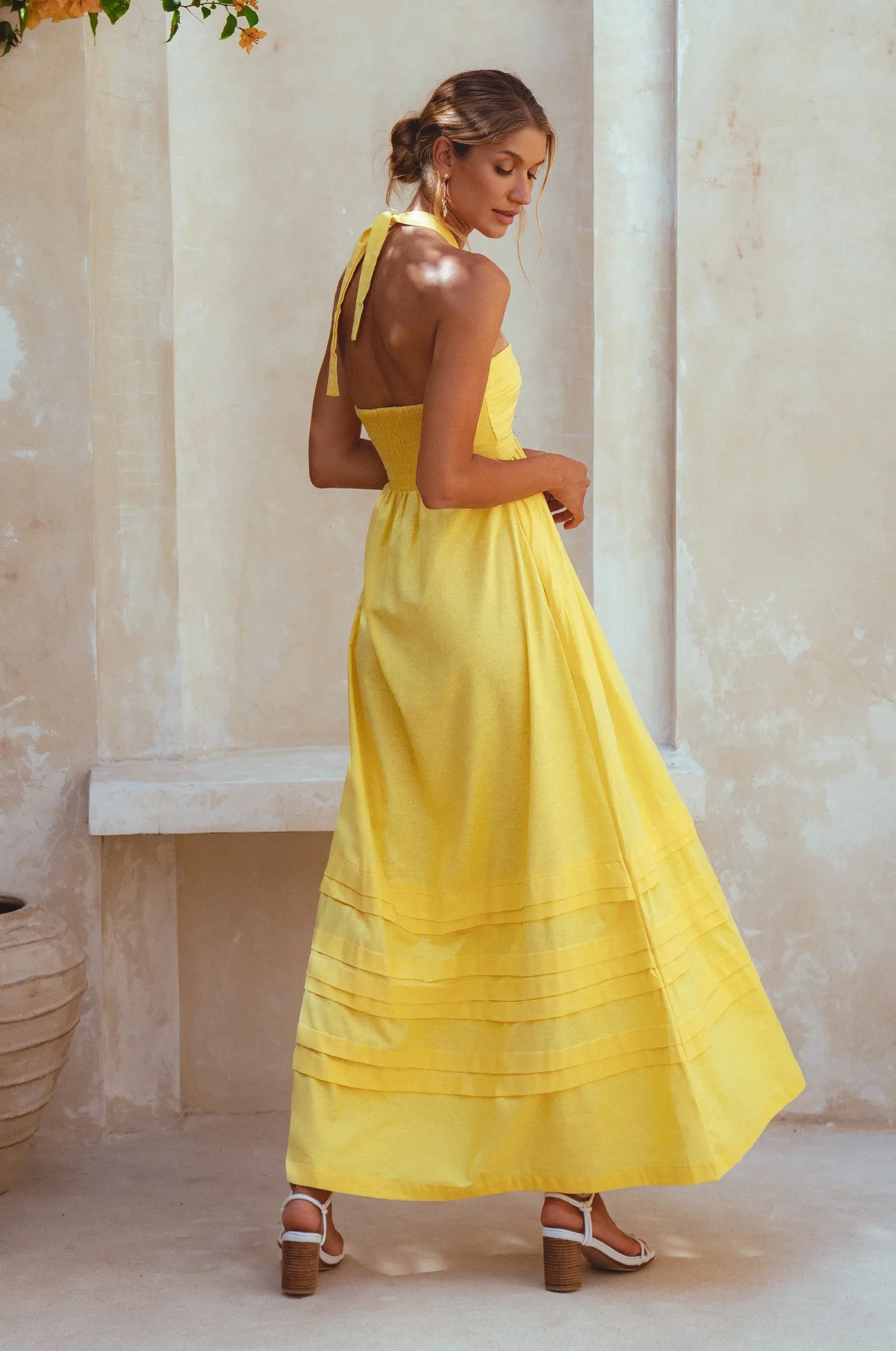 Penelope Linen Maxi Dress – Romantic Organic Elegance