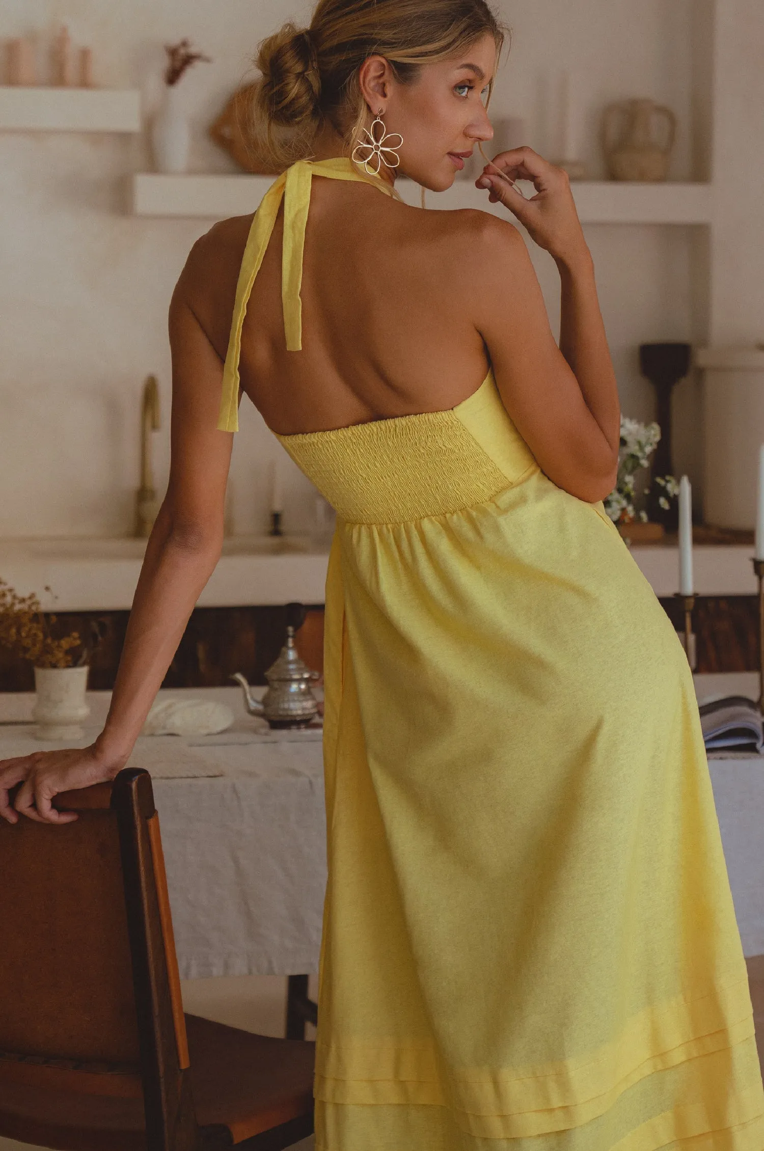 Penelope Linen Maxi Dress – Romantic Organic Elegance