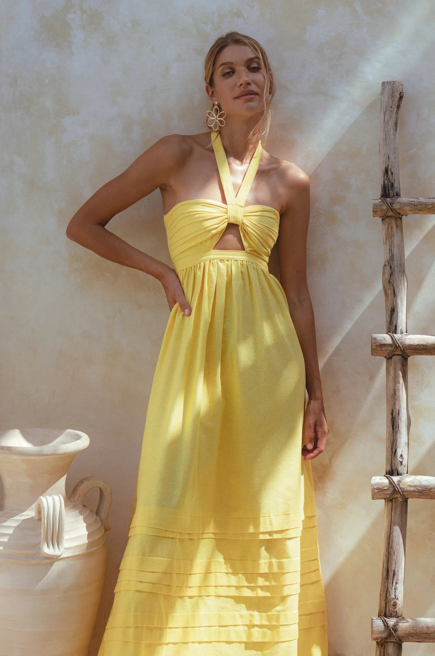 Penelope Linen Maxi Dress – Romantic Organic Elegance