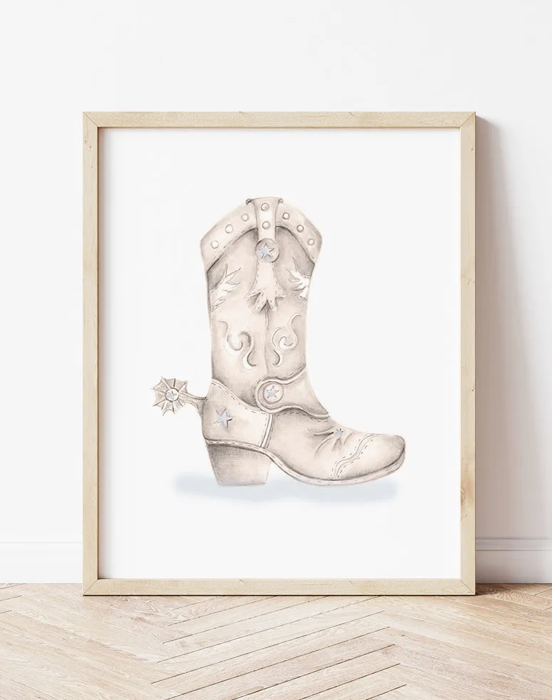 Personalized Cowboy Boot Print