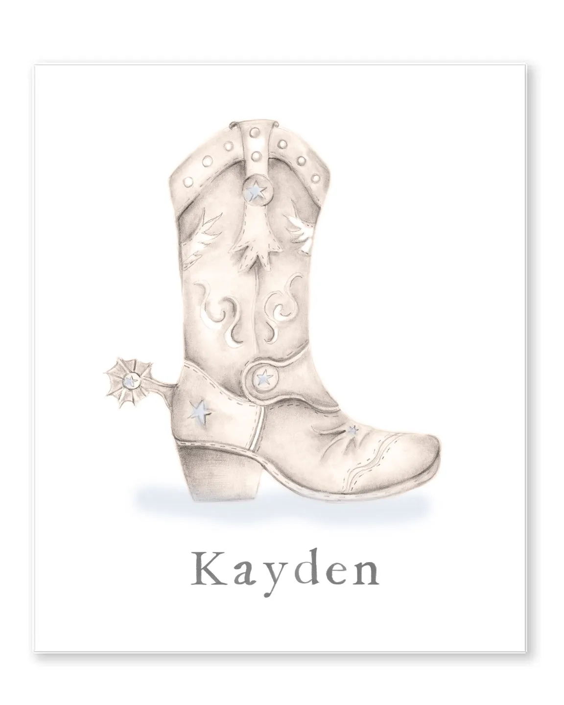 Personalized Cowboy Boot Print