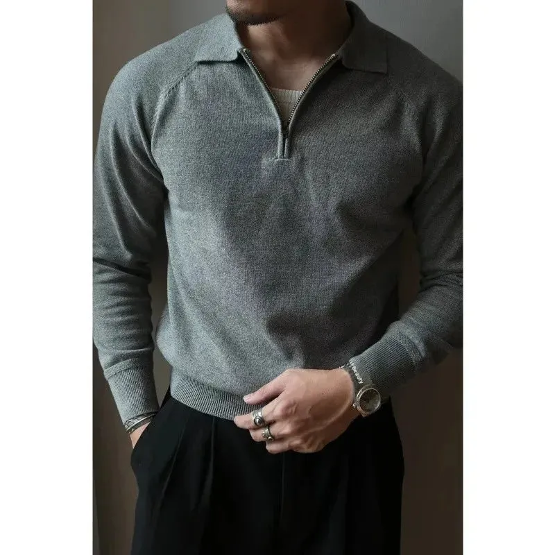 Preppy Vintage Men's Half-Zip Sweatshirt