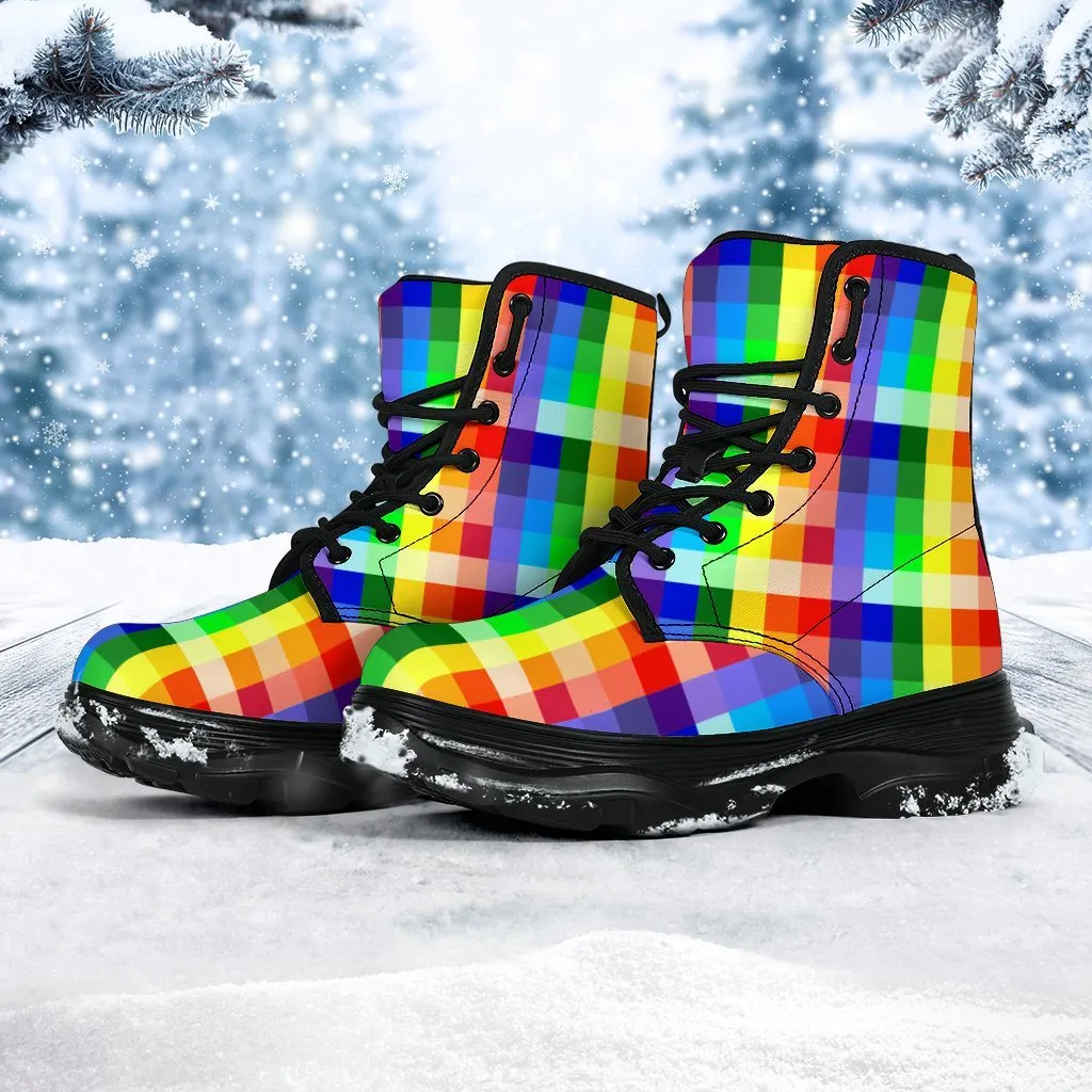Rainbow Chess Chunky Boots