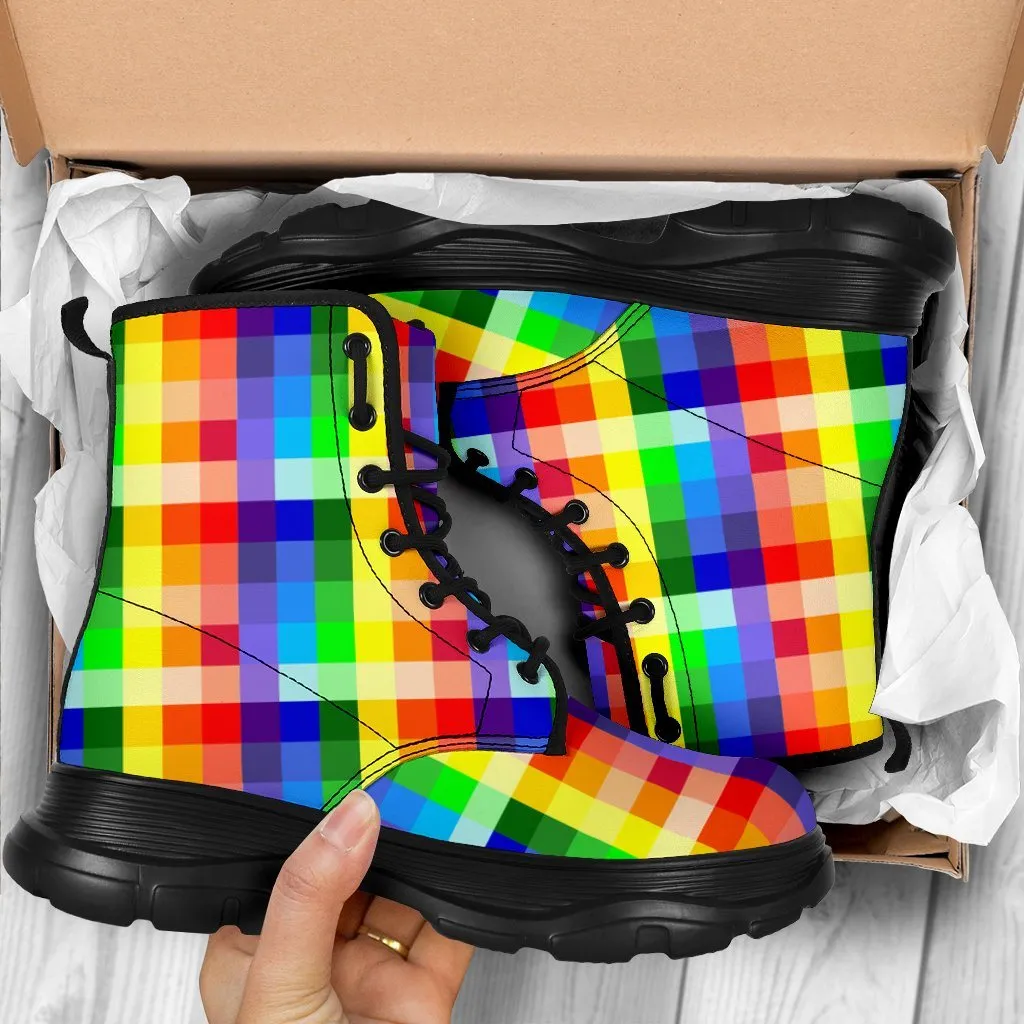 Rainbow Chess Chunky Boots