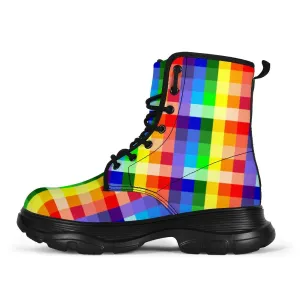 Rainbow Chess Chunky Boots