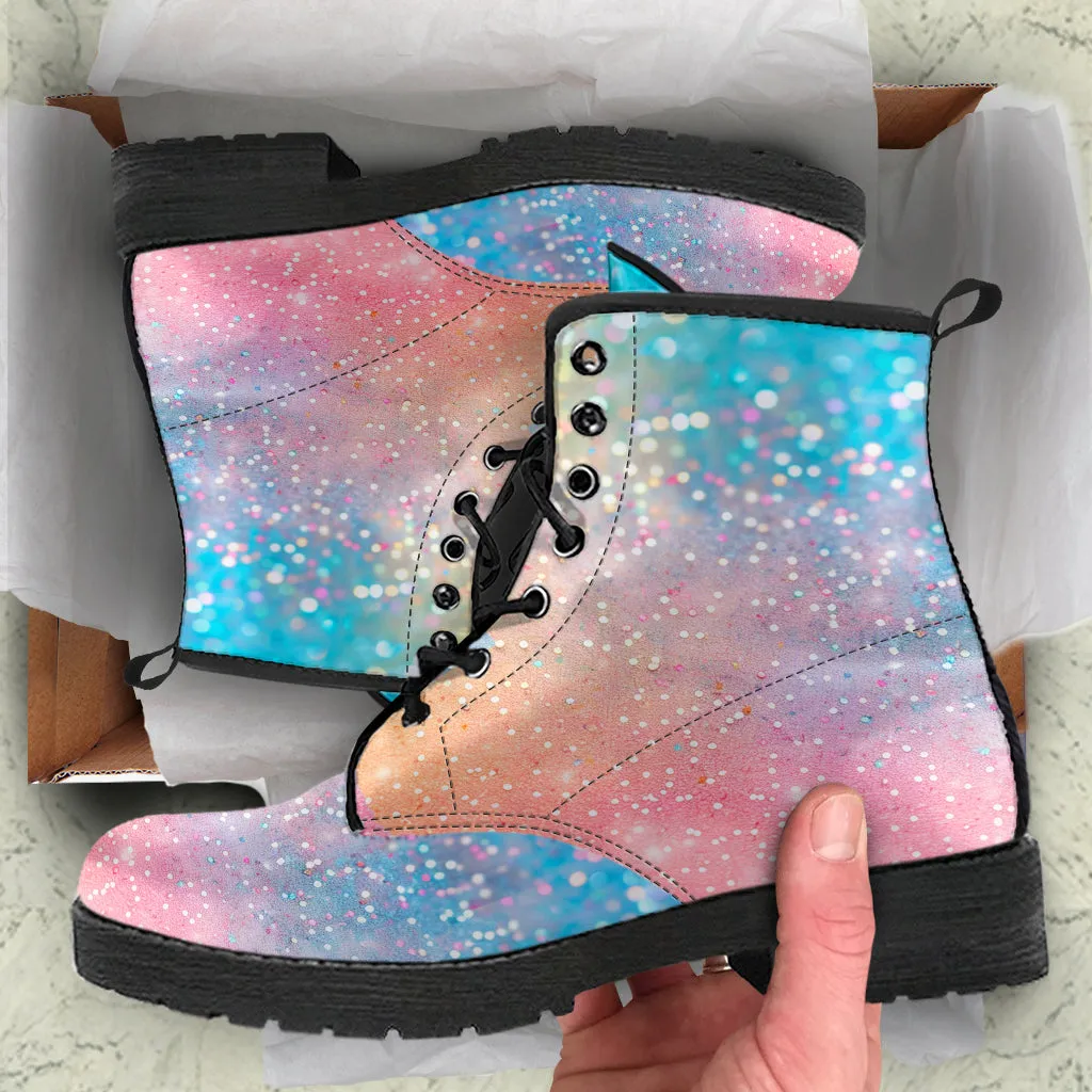 Rainbow glitter boots