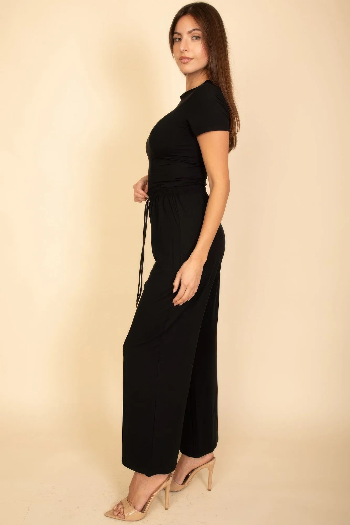 Relaxed Fit Top And Wide-leg Pants Set