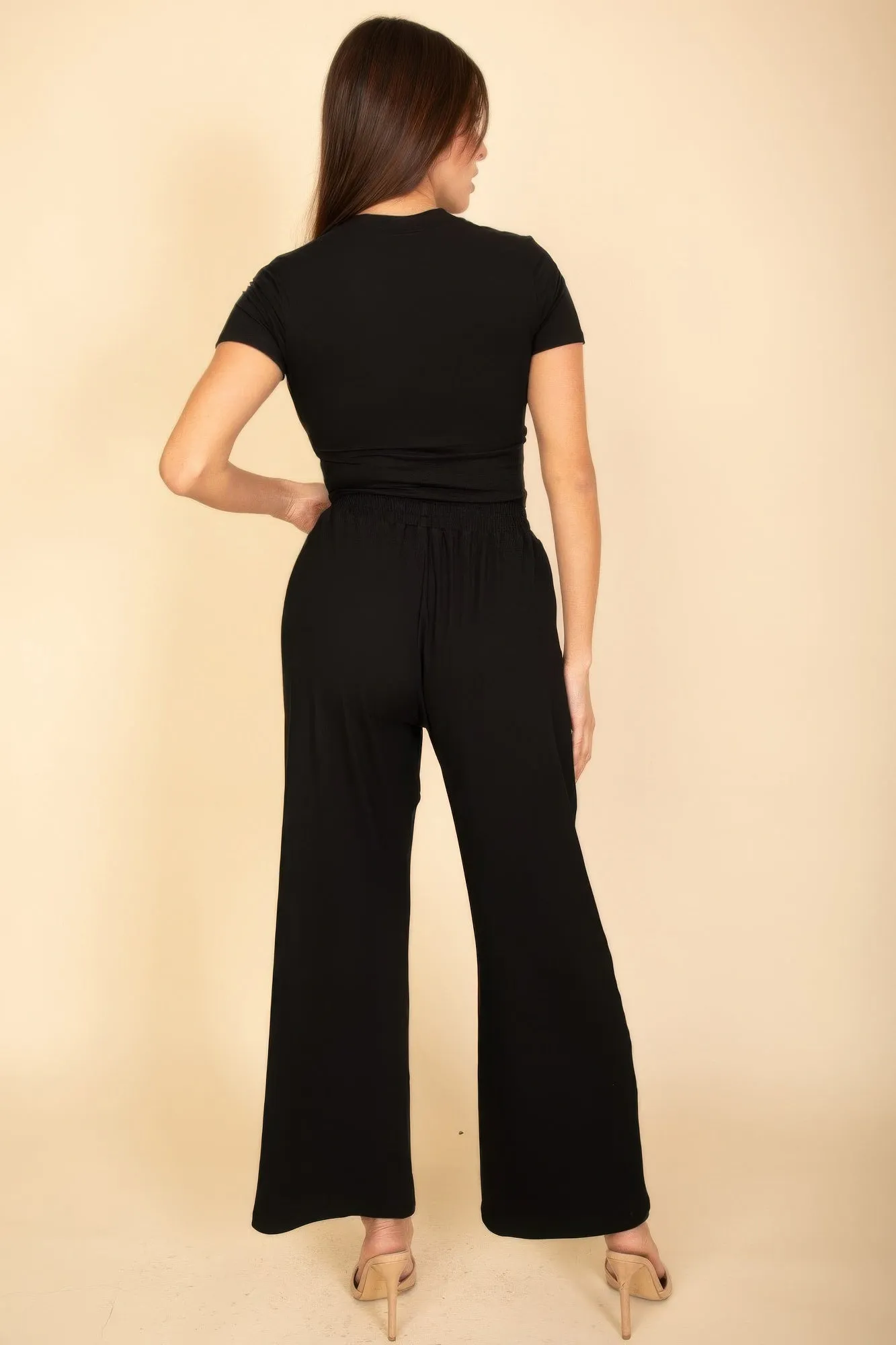 Relaxed Fit Top And Wide-leg Pants Set
