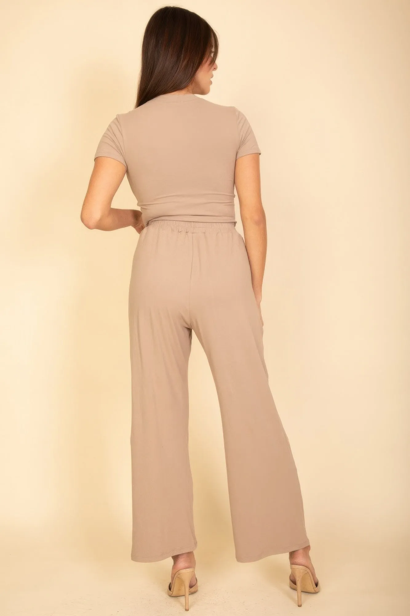 Relaxed Fit Top And Wide-leg Pants Set