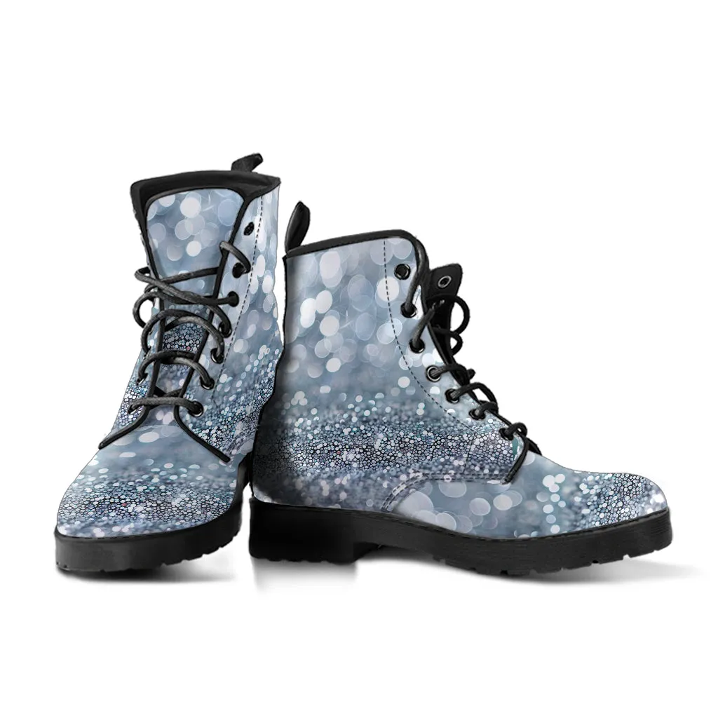 Silver glitter boots