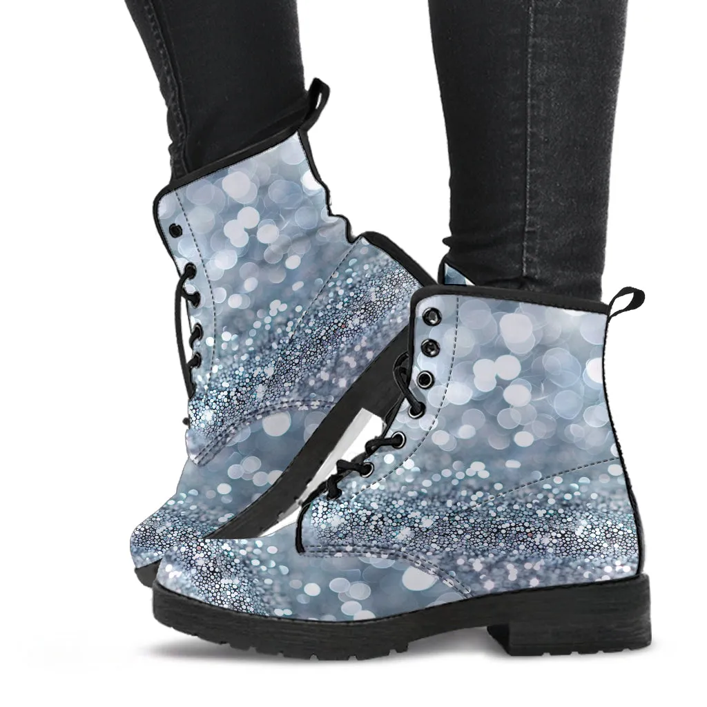 Silver glitter boots