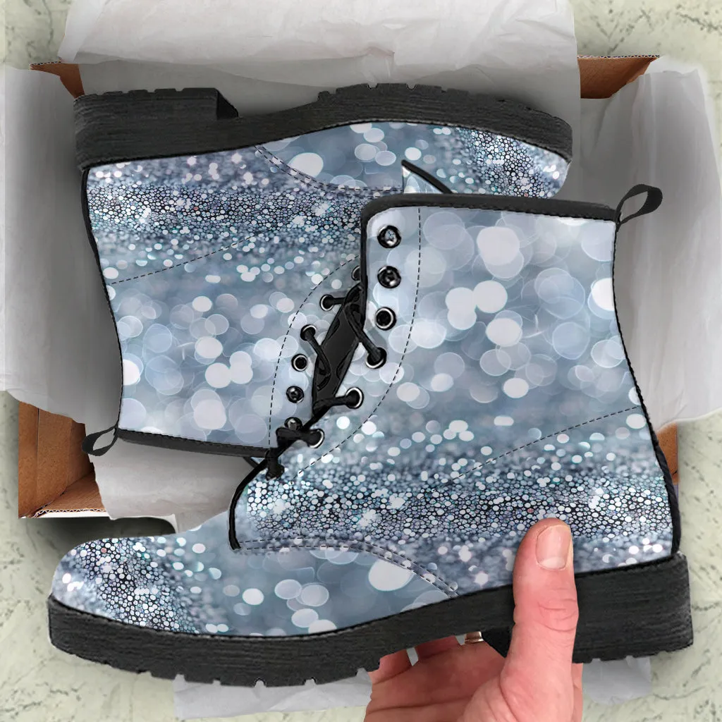 Silver glitter boots