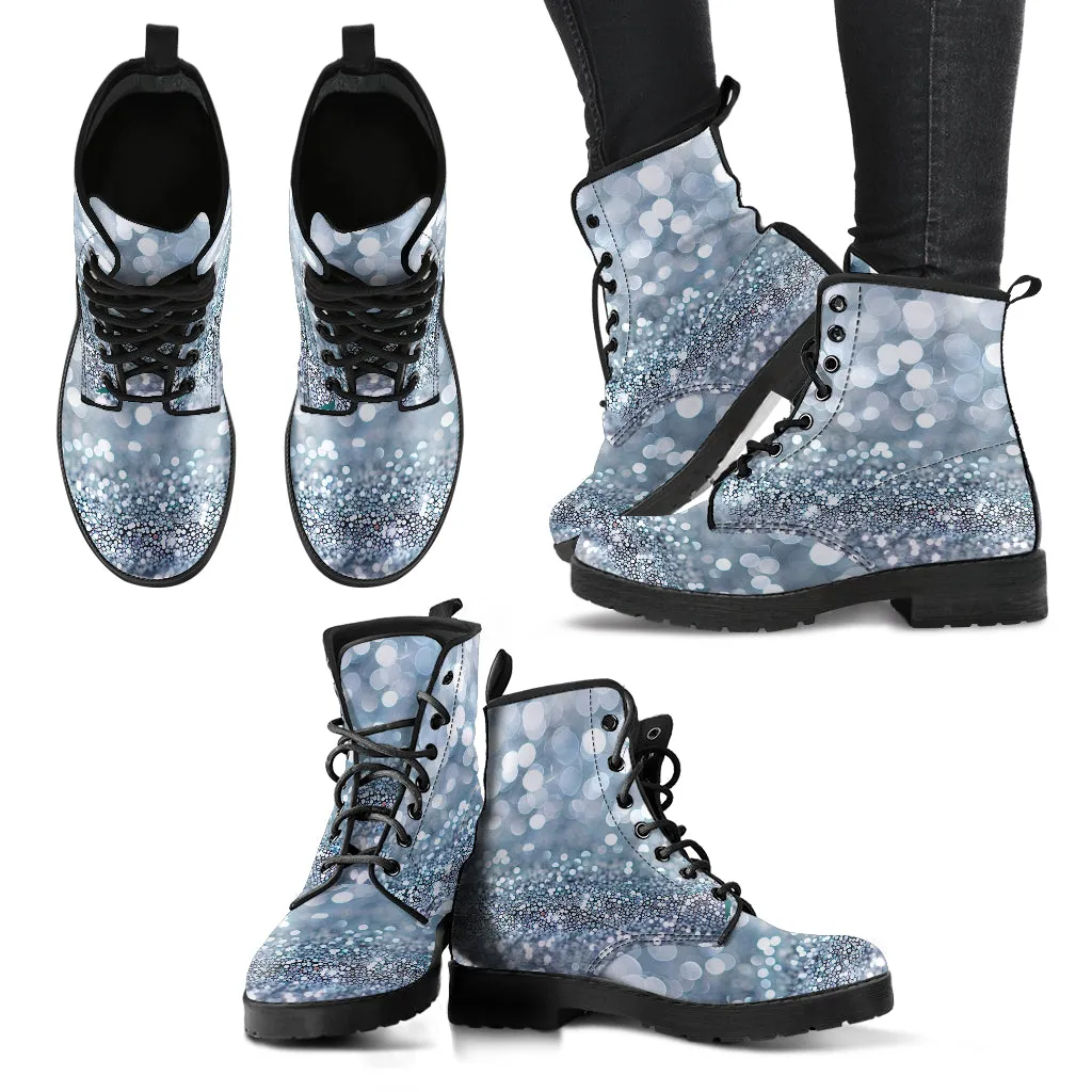 Silver glitter boots