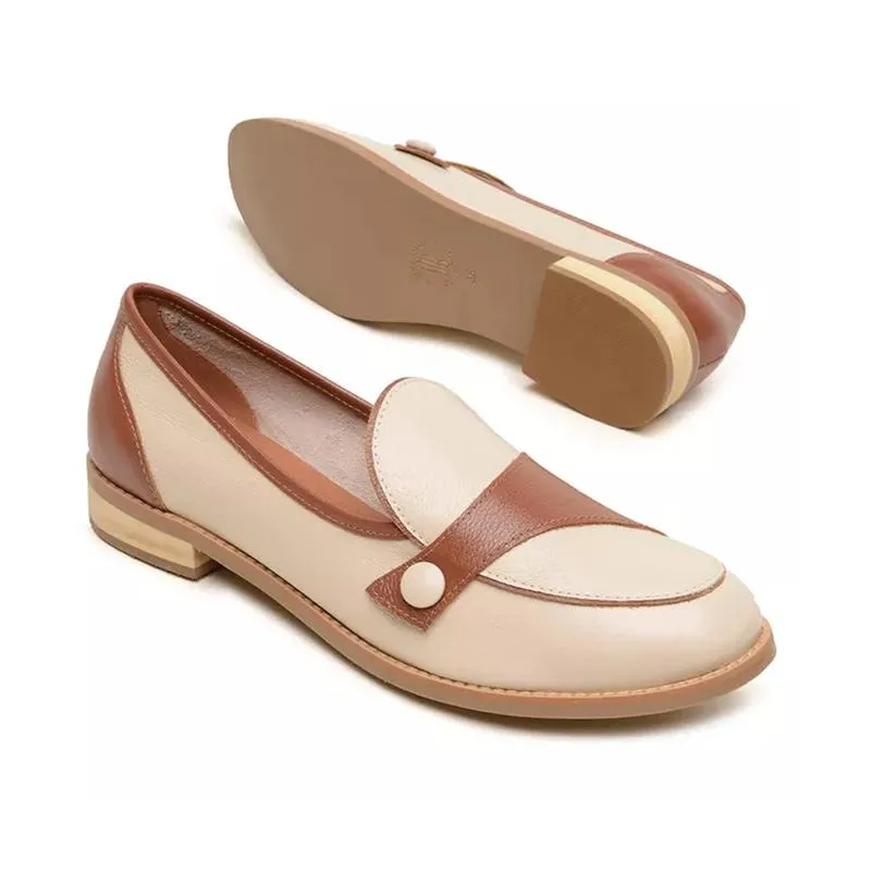 Slant Buckle Women's Leather Loafers