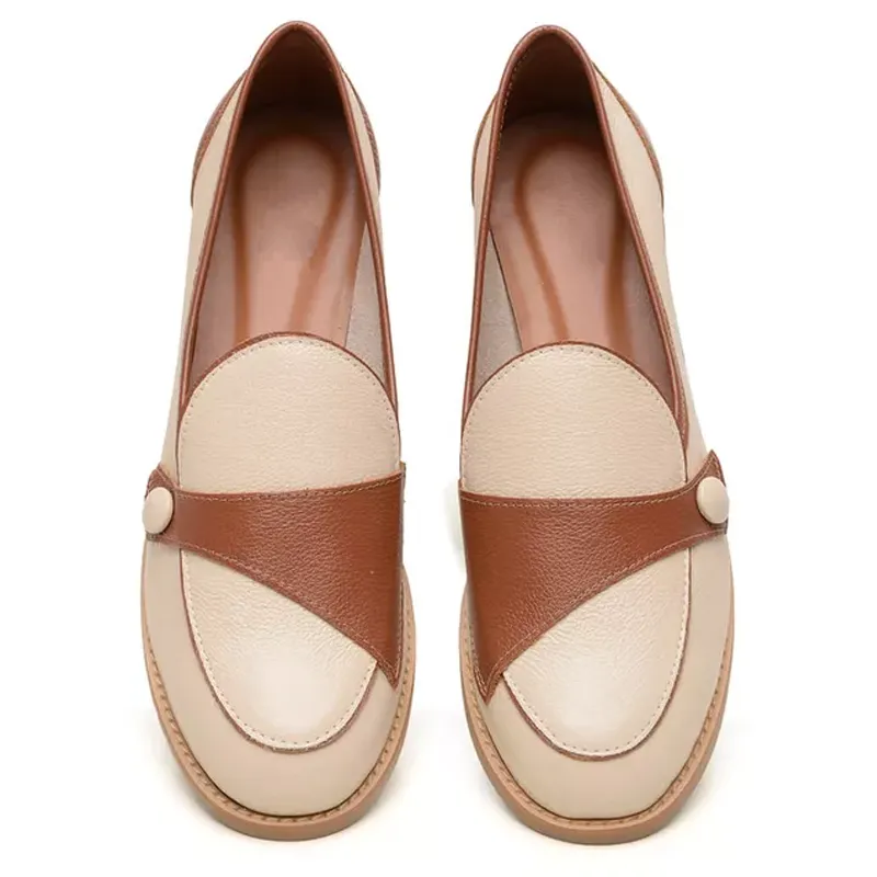 Slant Buckle Women's Leather Loafers