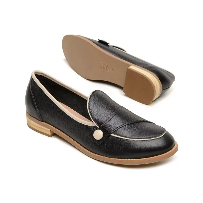 Slant Buckle Women's Leather Loafers