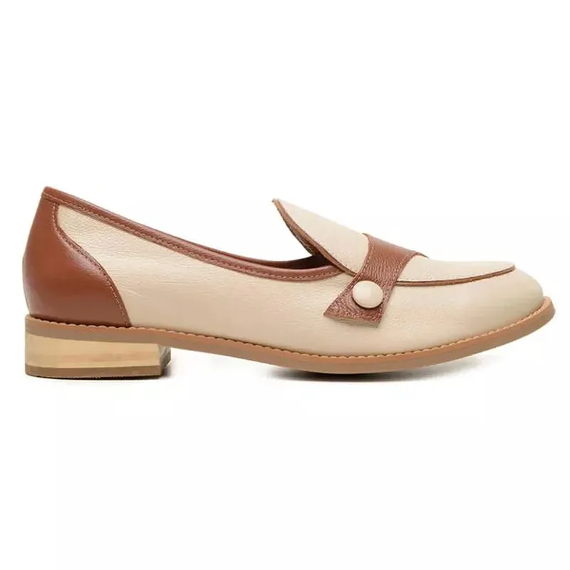 Slant Buckle Women's Leather Loafers