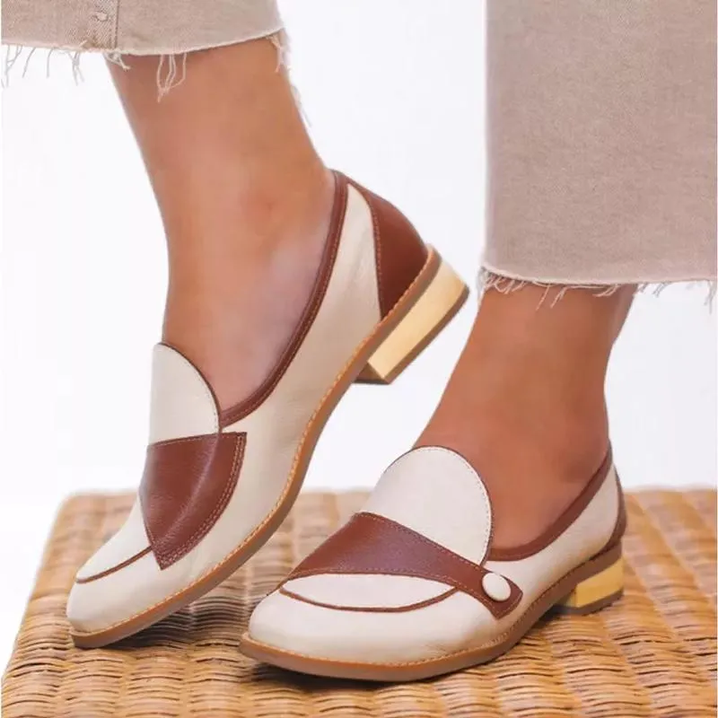 Slant Buckle Women's Leather Loafers