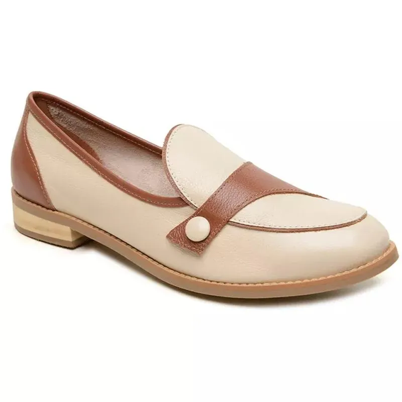 Slant Buckle Women's Leather Loafers