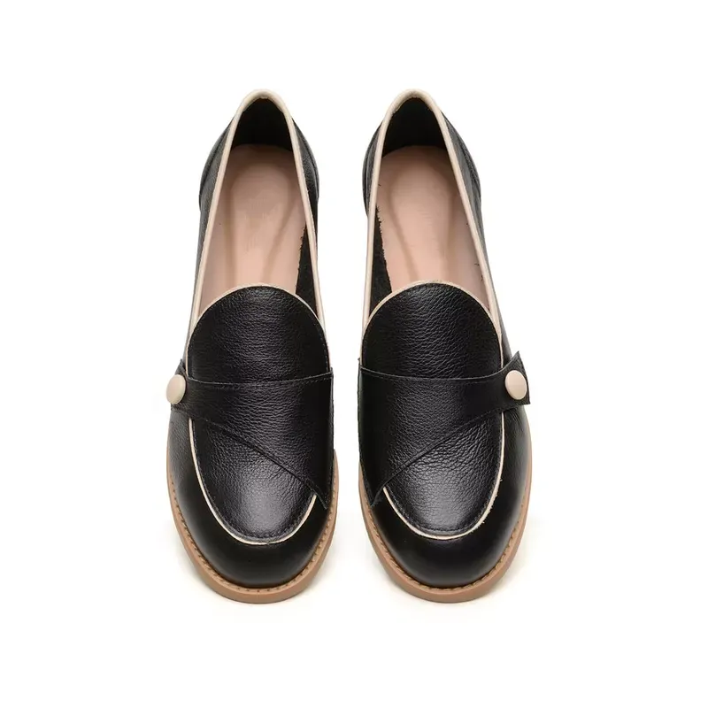 Slant Buckle Women's Leather Loafers