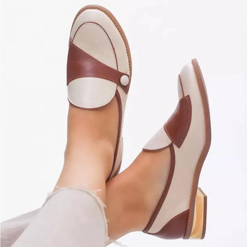 Slant Buckle Women's Leather Loafers