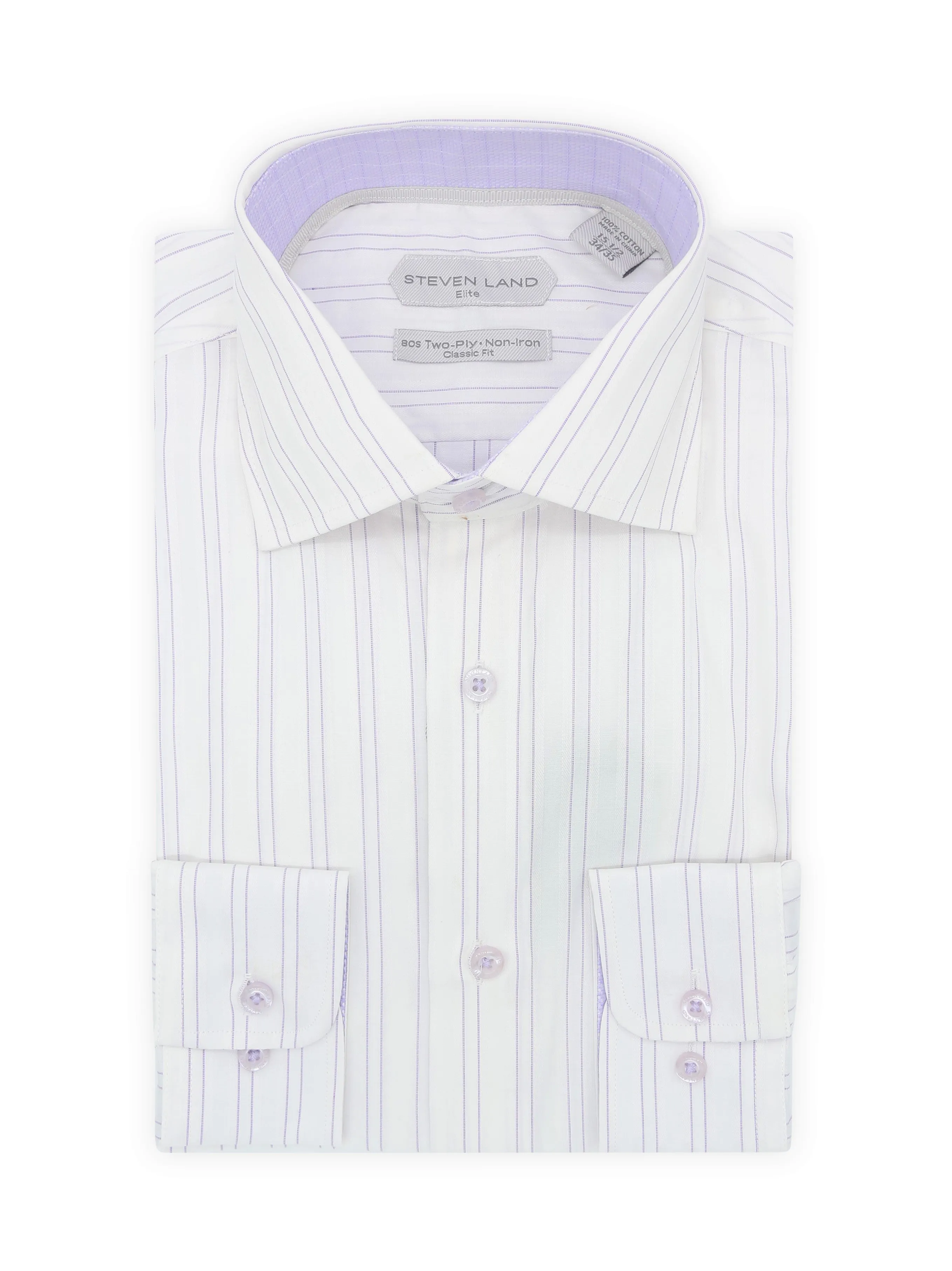 Spread Collar |Stripe Dress Shirt | Purple