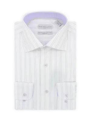 Spread Collar |Stripe Dress Shirt | Purple