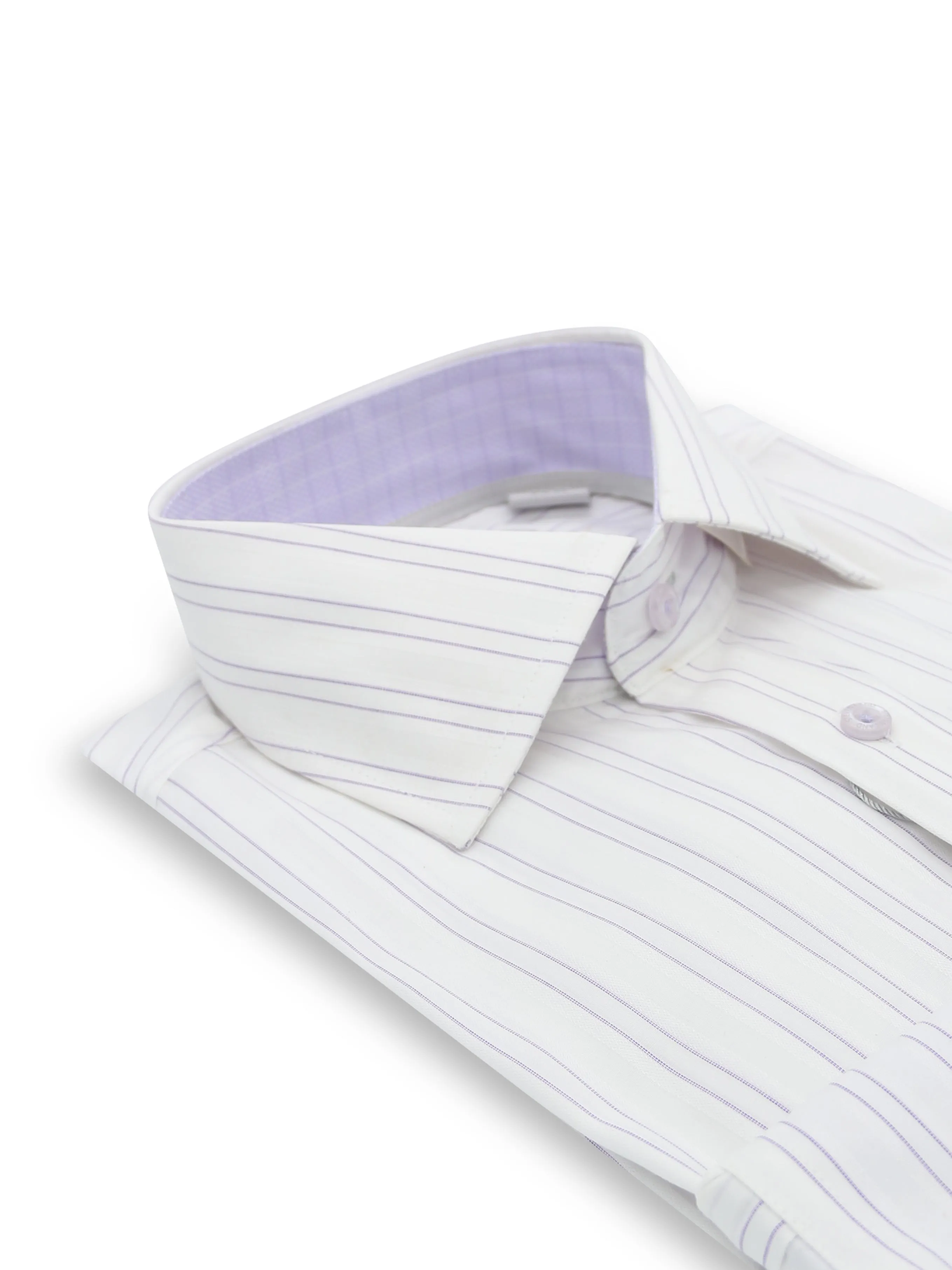 Spread Collar |Stripe Dress Shirt | Purple