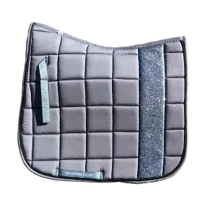STRIPE Glitter Mesh Sparkly Dressage Saddle Pad Grey Chateau