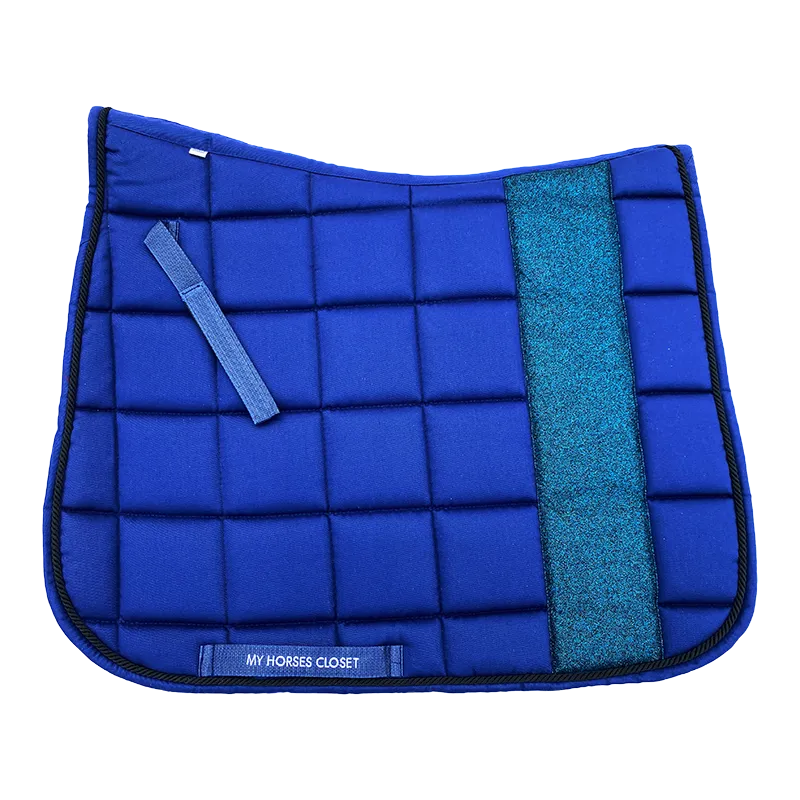 STRIPE Glitter Mesh Sparkly Dressage Saddle Pad Navy Blue