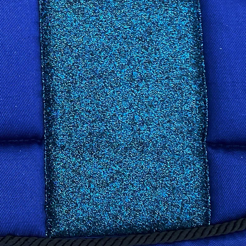 STRIPE Glitter Mesh Sparkly Dressage Saddle Pad Navy Blue