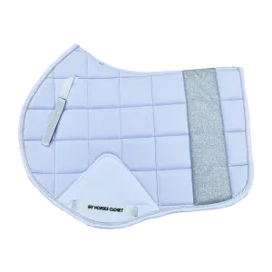 STRIPE Glitter Mesh Sparkly Jumping Saddle Pad White Silver
