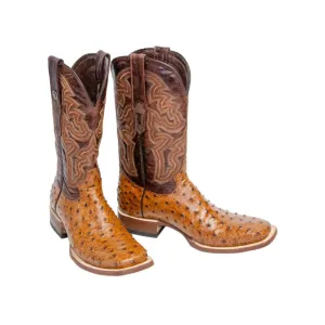 TANNER MARK MEN’S Ostrich Cognac Print Western Boots
