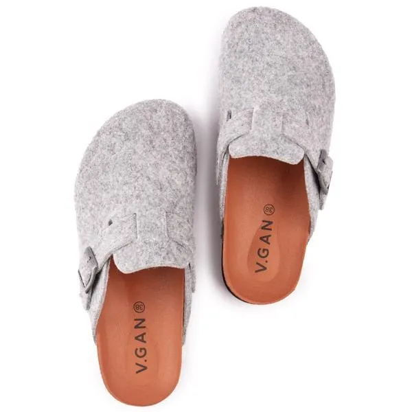 Taro Women's Footbed Textile Vegan Sandals | Grey
