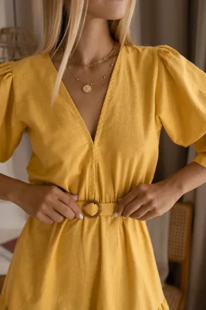 The Peony Dress – Hand-Loomed Linen Midi Dress