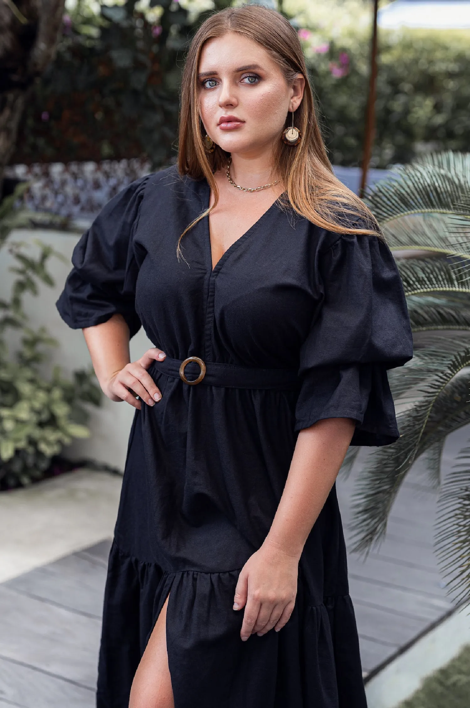 The Peony Dress – Hand-Loomed Linen Midi Dress