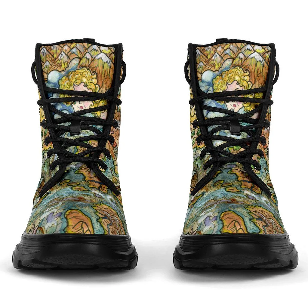 Treasure Map Chunky Boots