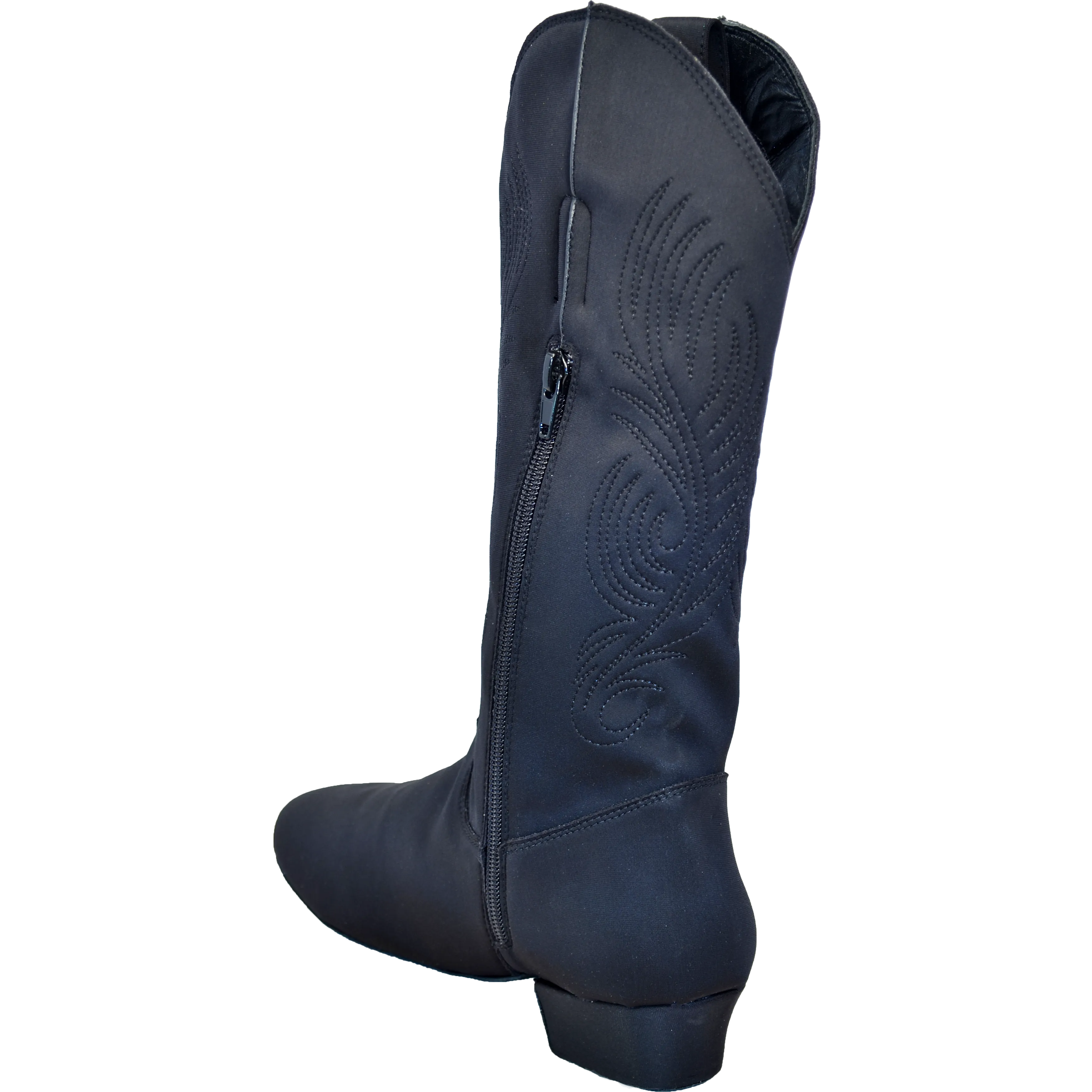 Ultimate - Womens Kissing Zipper Country Boot - Black Lycra